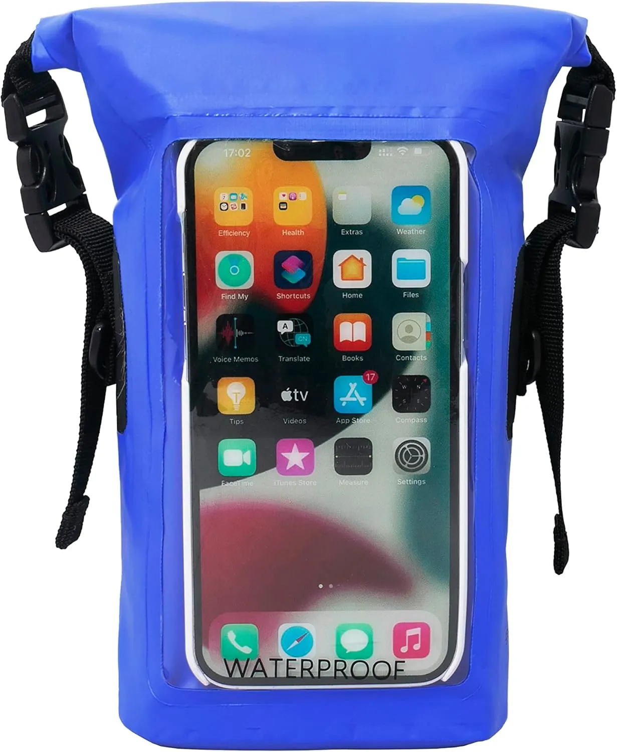 geckobrands Waterproof Phone Tote with 2L Dry Bag and Adjustable Strap – Protect Your Phone and Valuables While on The Go Royal Blue
