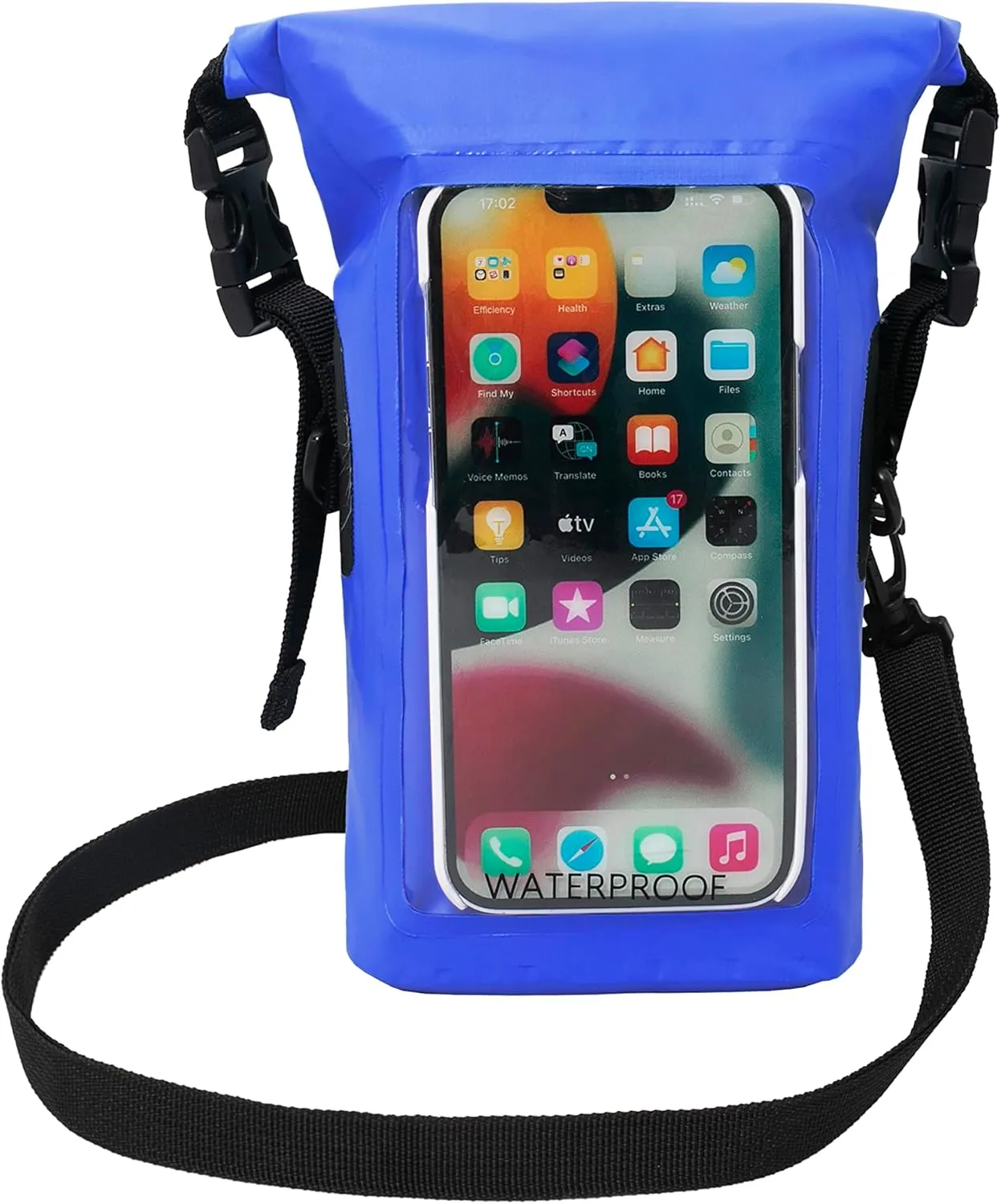 geckobrands Waterproof Phone Tote with 2L Dry Bag and Adjustable Strap – Protect Your Phone and Valuables While on The Go Royal Blue