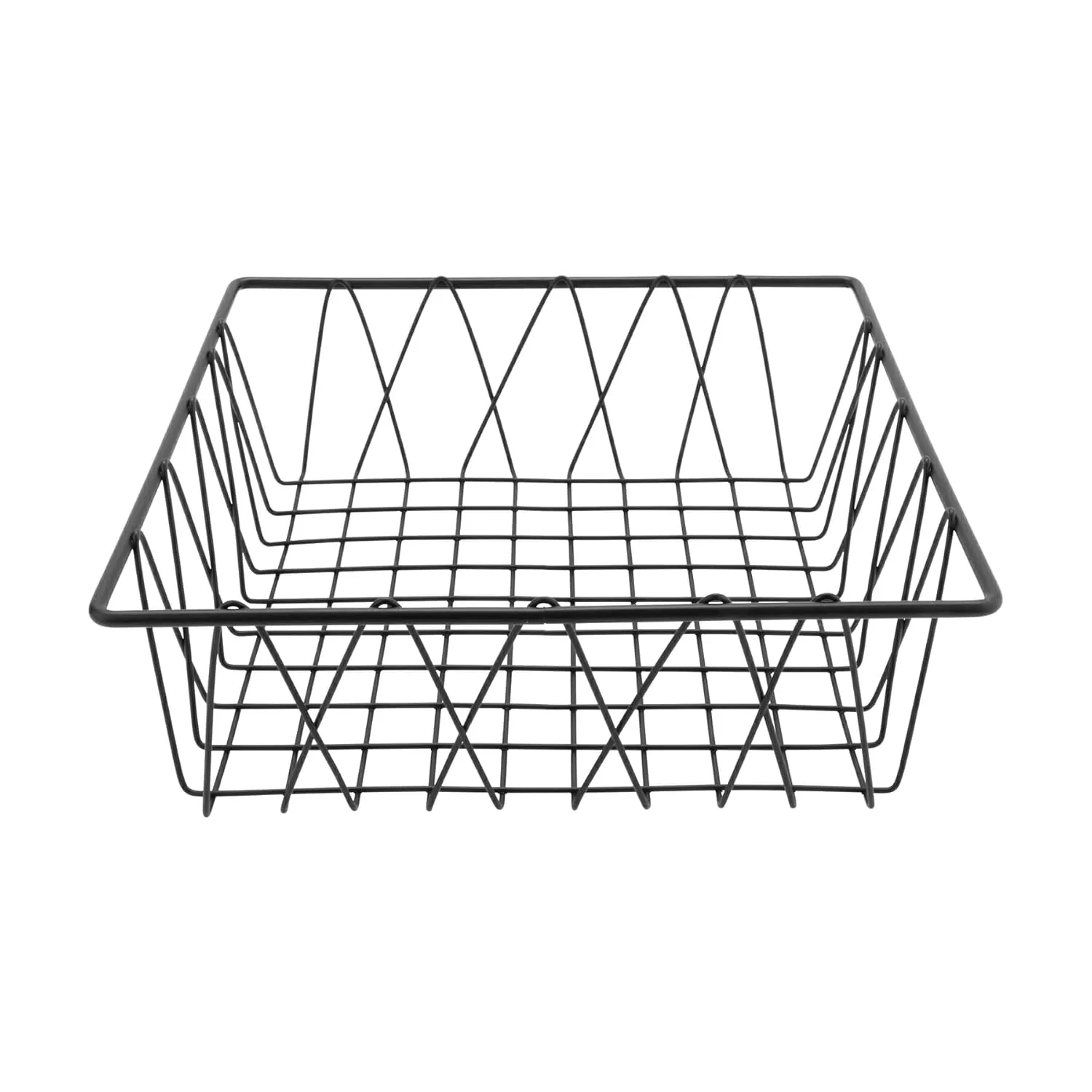 G.E.T. IR-912 12" Square Wire Basket, 4" Deep, Iron Powder Coated
