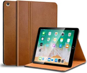 Gexmil Leather Case Compatible with iPad10.2 Inch 2021/2020/2019, Cowhide Folio Cover for New iPad 9th/8th/7th Gen Genuine Leather case, Yellow Brown