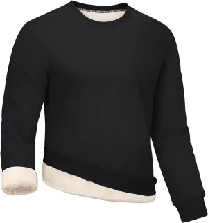 Gihuo Men's Crewneck Sweatshirt Winter Warm Sherpa Lined Pullover Fleece Top Sweatshirt