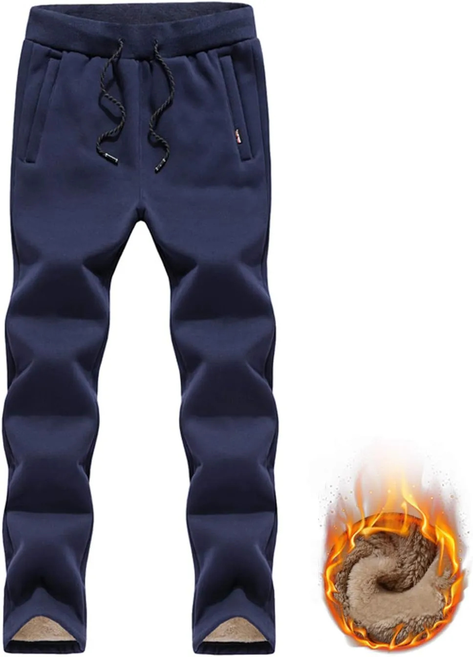 Gihuo Men's Winter Warm Fleece Pants Sherpa Fleece Lined Jogger Pants Sweatpants