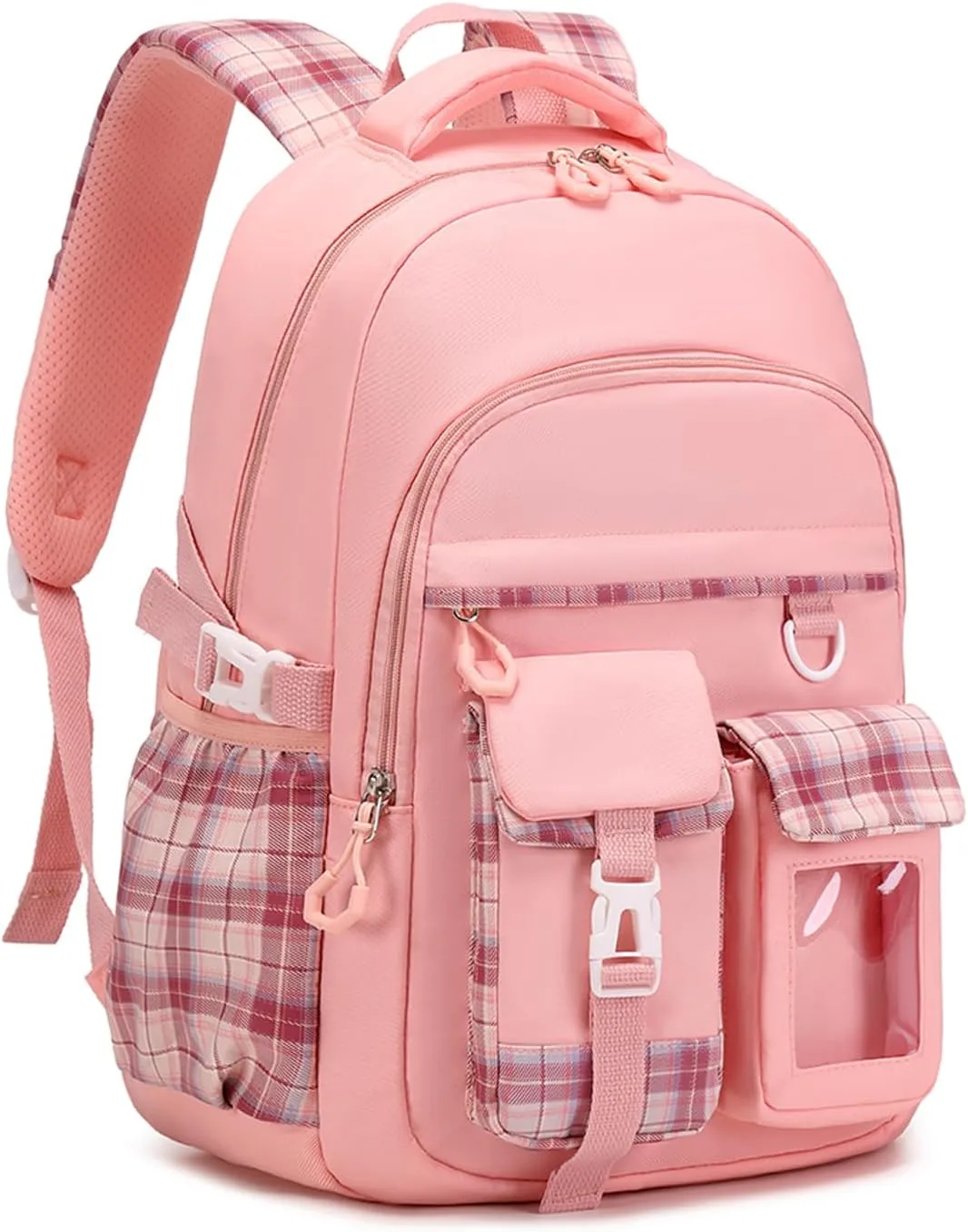 Girls Backpack, Lightweight Kids Backpack Functional Pockets Kawaii Teen School Backpack Watrer Resistant Bookbag for Primary Elementary School,Age 6-14 years,Pink