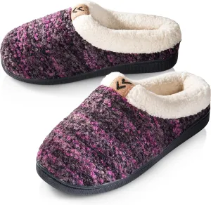 Girls Knitted Fleece Lined Clog Slippers