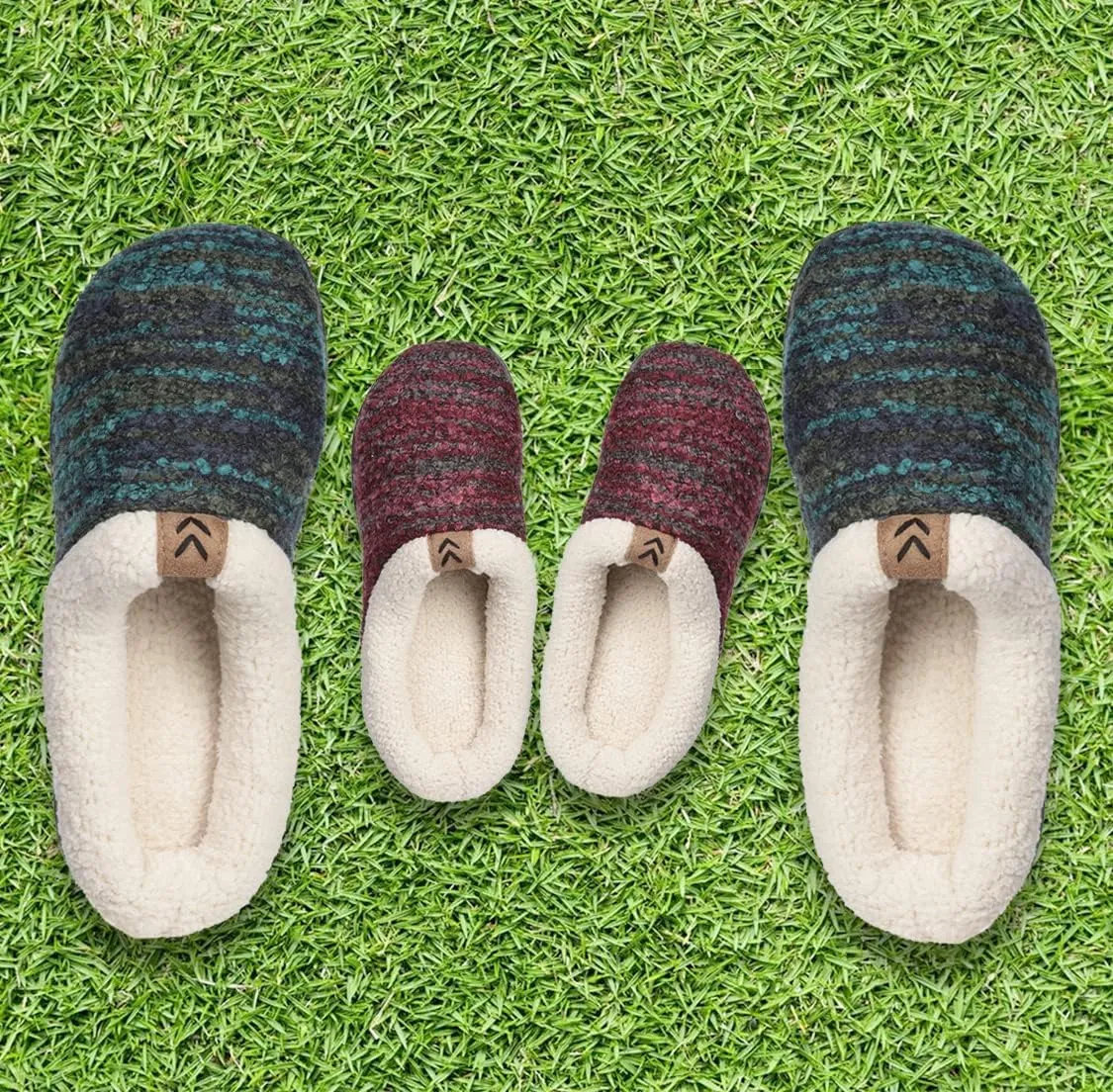 Girls Knitted Fleece Lined Clog Slippers