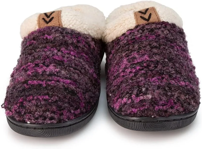 Girls Knitted Fleece Lined Clog Slippers