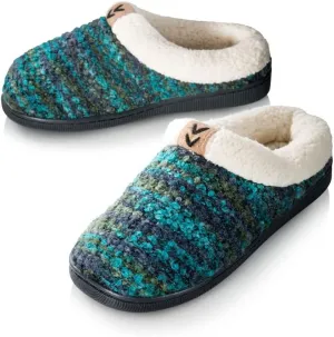 Girls Knitted Fleece Lined Clog Slippers