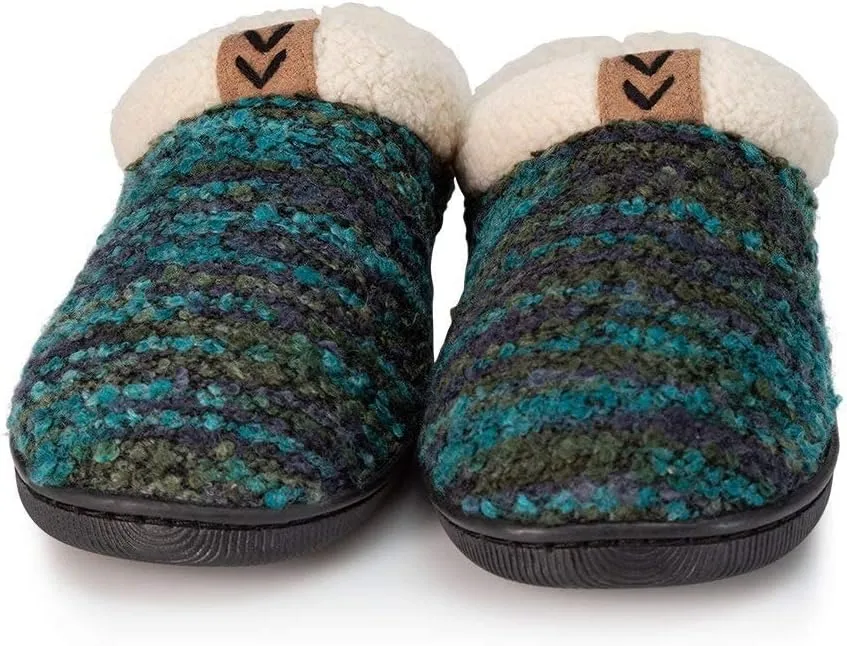 Girls Knitted Fleece Lined Clog Slippers