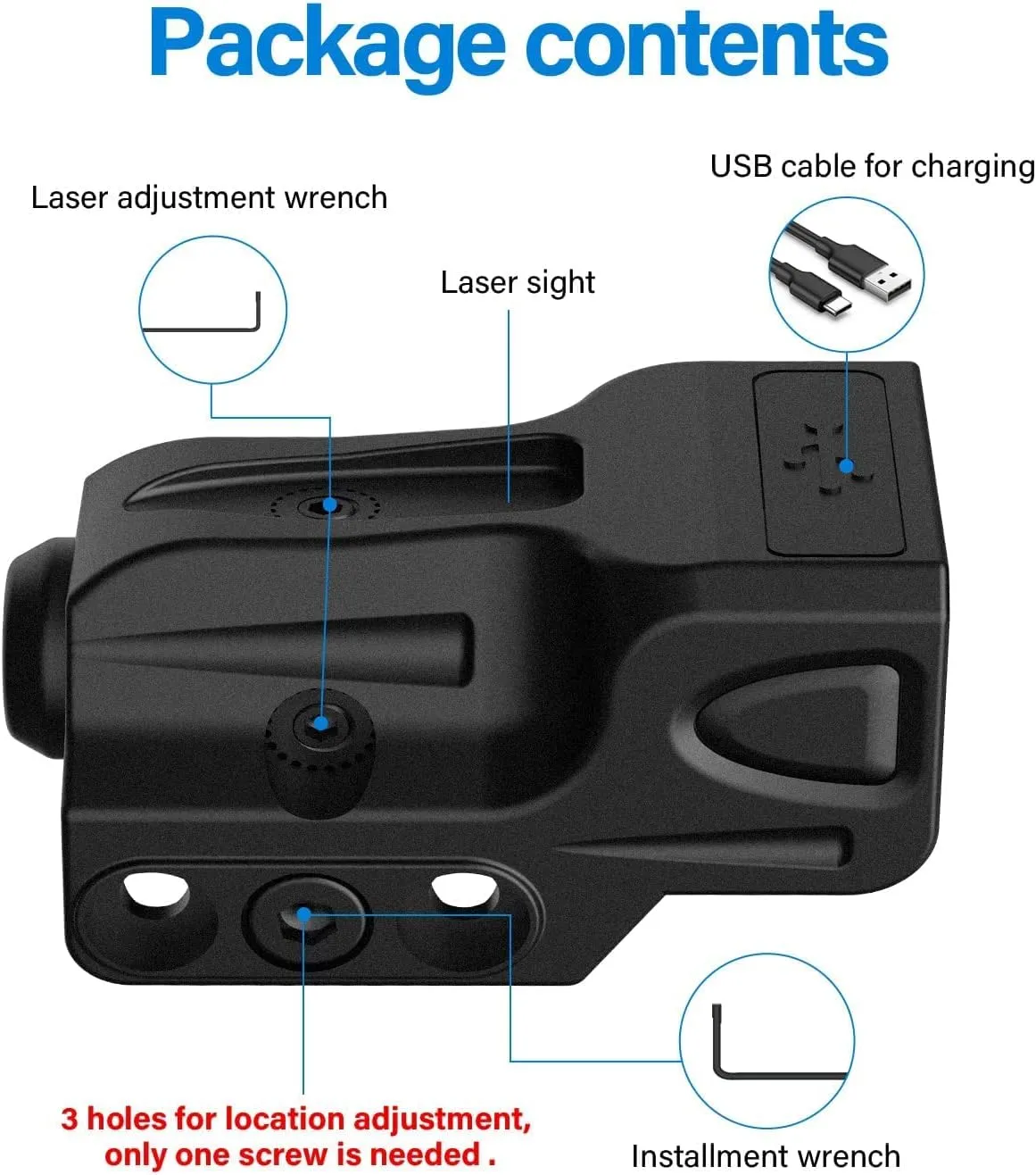 Gmconn Rechargeable Green/Blue/Red/IR/Purple Beam, Low Profile Beams Compatible with 21MM Rail