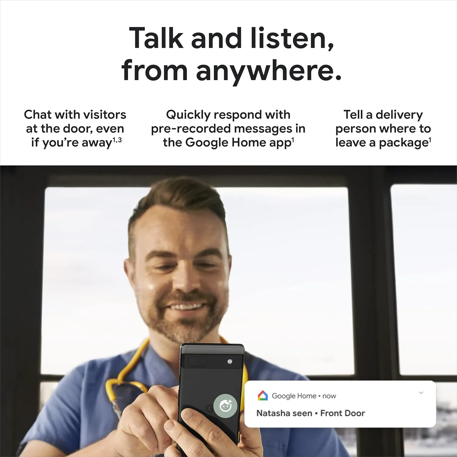 Google Nest Doorbell (Wired, 2nd Gen) - Wired Video Doorbell Camera - Doorbell Security Camera - Snow (Renewed)