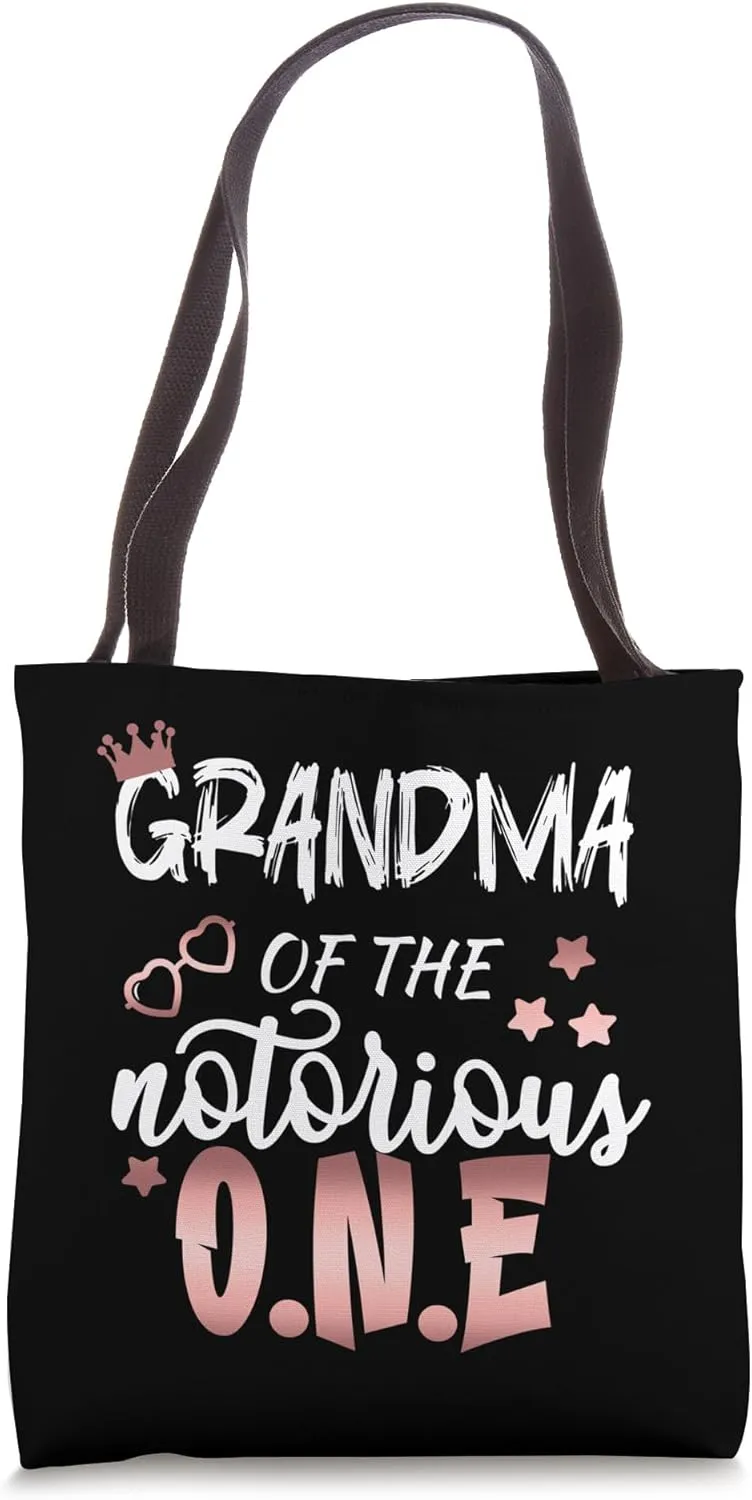 Grandma Of The Notorious One First Birthday Hip Hop Fun Tote Bag