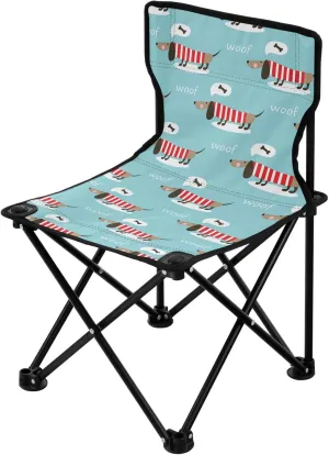 Gredecor Portable Folding Camping Chair with Carrying Bag, Outdoor Portable Chair for Foldable Lawn Chair,Outdoor Camp Chair for Fishing Outside Sports (Woof Dachshund Dog)