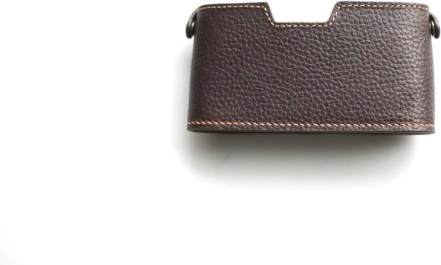 Handmade Genuine Real Leather Half Camera Case Bag Cover for Canon AE-1 Dark Brown