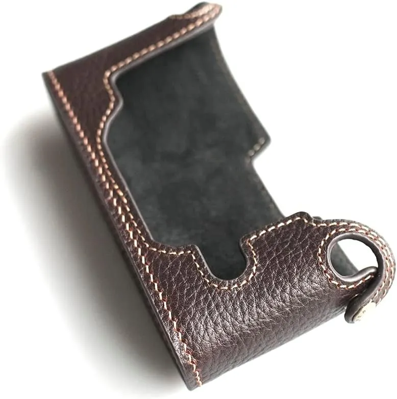 Handmade Genuine Real Leather Half Camera Case Bag Cover for Canon AE-1 Dark Brown