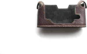 Handmade Genuine Real Leather Half Camera Case Bag Cover for Canon AE-1 Dark Brown
