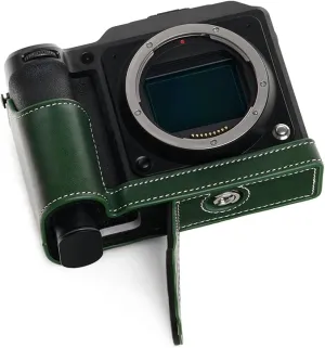 Handmade Genuine Real Leather Half Camera Case Bag Cover for Hasselblad X2D 100C Green Color