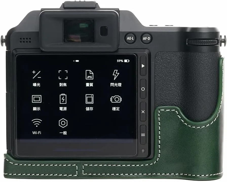 Handmade Genuine Real Leather Half Camera Case Bag Cover for Hasselblad X2D 100C Green Color