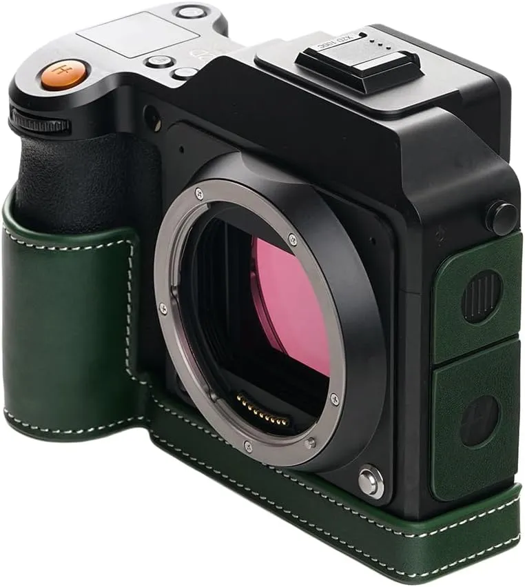 Handmade Genuine Real Leather Half Camera Case Bag Cover for Hasselblad X2D 100C Green Color