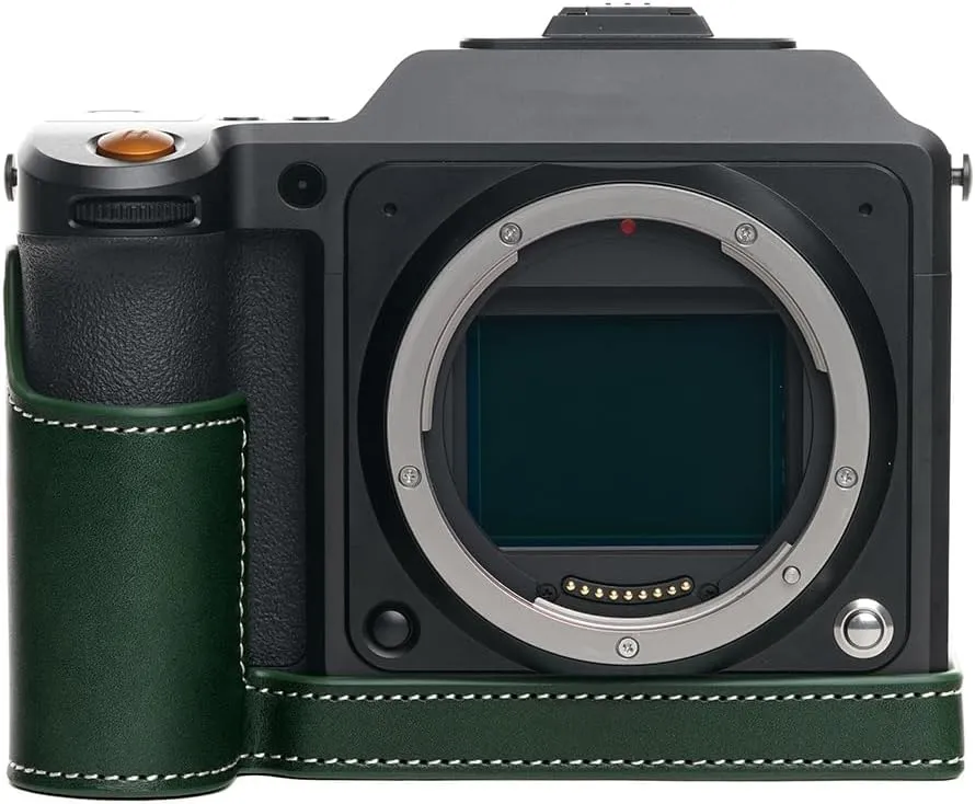 Handmade Genuine Real Leather Half Camera Case Bag Cover for Hasselblad X2D 100C Green Color
