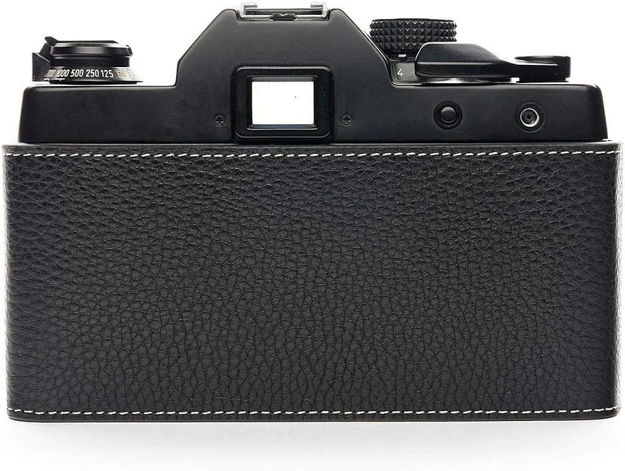 Handmade Genuine Real Leather Half Camera Case Bag Cover for Olympus Contax RTS RTS II RTS2 Black Color