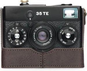 Handmade Genuine Real Leather Half Camera Case Bag Cover for Rollei 35S 35TE 35SE 35T Coffee Color