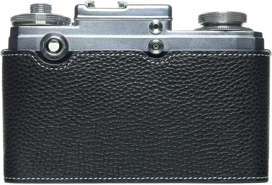 Handmade Genuine Real Leather Half Camera Case Bag Cover for ZEISS IKON CONTAX IIIA IIA Film Camera Black Color