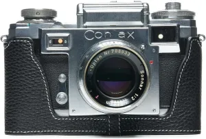 Handmade Genuine Real Leather Half Camera Case Bag Cover for ZEISS IKON CONTAX IIIA IIA Film Camera Black Color