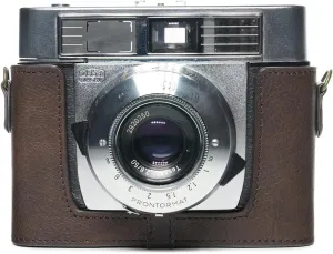 Handmade Genuine Real Leather Half Camera Case Bag Cover for ZEISS IKON Symbolica Film Camera Coffee Color