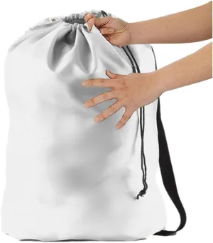 Heavy Duty Laundry Bag w/Shoulder Strap, 22" x 28", 210 Denier Polyester, Holds 2 Loads or 35 lbs, Plus 1 Lavender Sachet (WHITE)