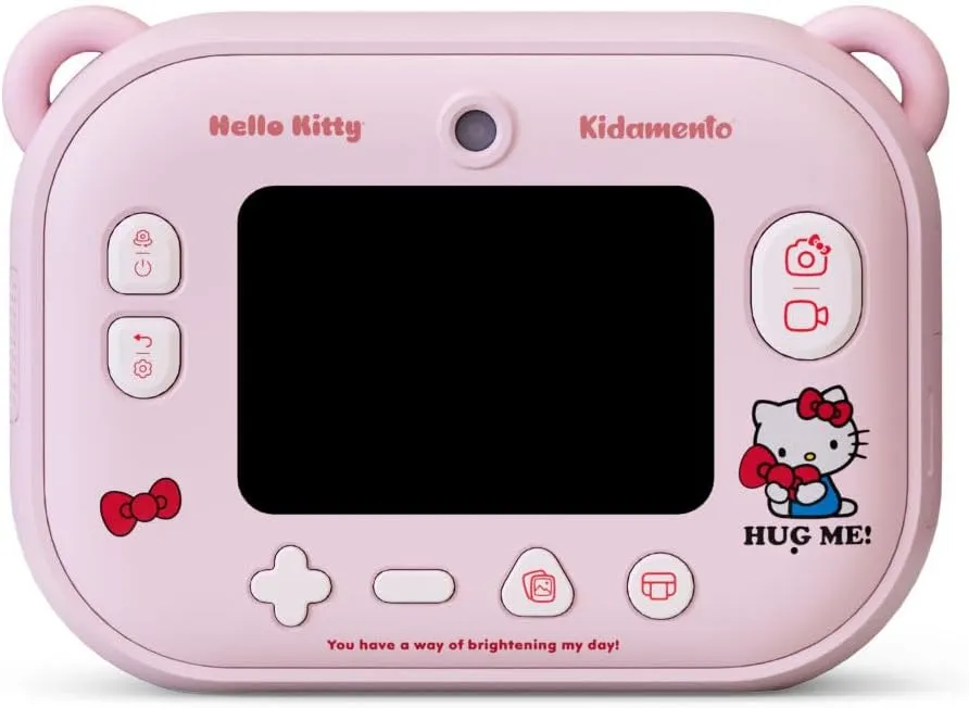 Hello Kitty Instant Print Kids Digital Camera & Video Camcorder with Selfie Camera by Kidamento, Scavenger Hunt Momento Book, 32GB Memory Card - Model P Hello Kitty