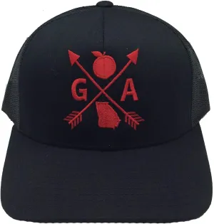 Heritage Pride Embroidered Georgia Peach State Arrow Snapback Hat