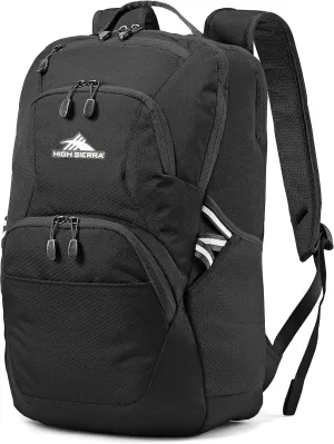 High Sierra Swoop Backpack with Laptop Pocket   Tablet Sleeve, Fits most 17” Laptops, 30L, Black