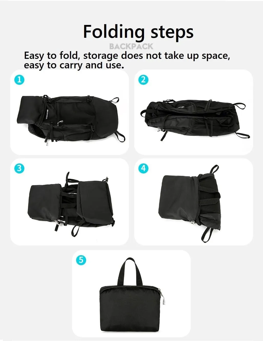 Hiking Backpack Daypack Lightweight Packable Travel Outdoor Camping Ultra Foldable Day Pack for Woman Man (Lake Blue, 30L)