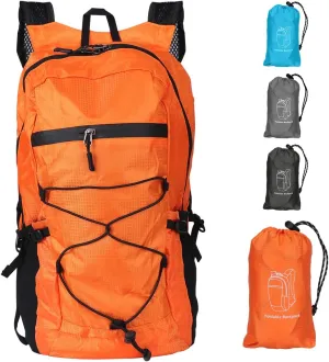 Hiking Backpack Ultra Lightweight Packable Water Resistant for Travel Camping Outdoor Hiking Daypack Foldable Backpack for Men Women(Orange)