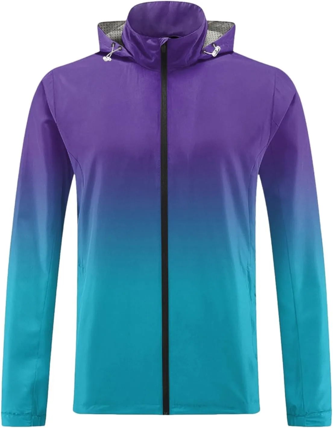 Hiking Rain Jacket Men Water Resistant Raincoats Breathable Windbreaker Hiking Outdoor Big and Tall Light Outerwear