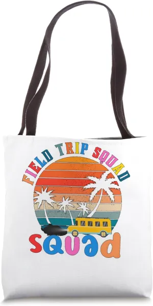 Hippie Smile Face Field Trip Squad Groovy Field Day 2023 Tee Tote Bag
