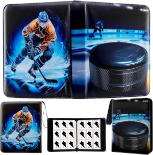 Hockey Card Binder with Sleeves, 900 Pocket Hockey Card Holder for Trading Cards, 9 Pocket with 50 Removable Sleeves Zipper Book Folder Collector Album 3 Ring Binder Organizer Storage Kids Gift