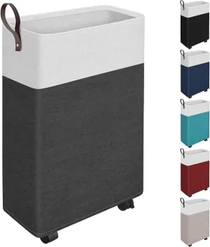 HomeHacks 75L Rolling Laundry Basket with Wheels, Collapsible & Waterproof Laundry Hamper, Mobile Clothes Hamper, Storage Laundry Bins with Handles for Laundry Room, Bedroom, Bathroom & Dorm, Gray
