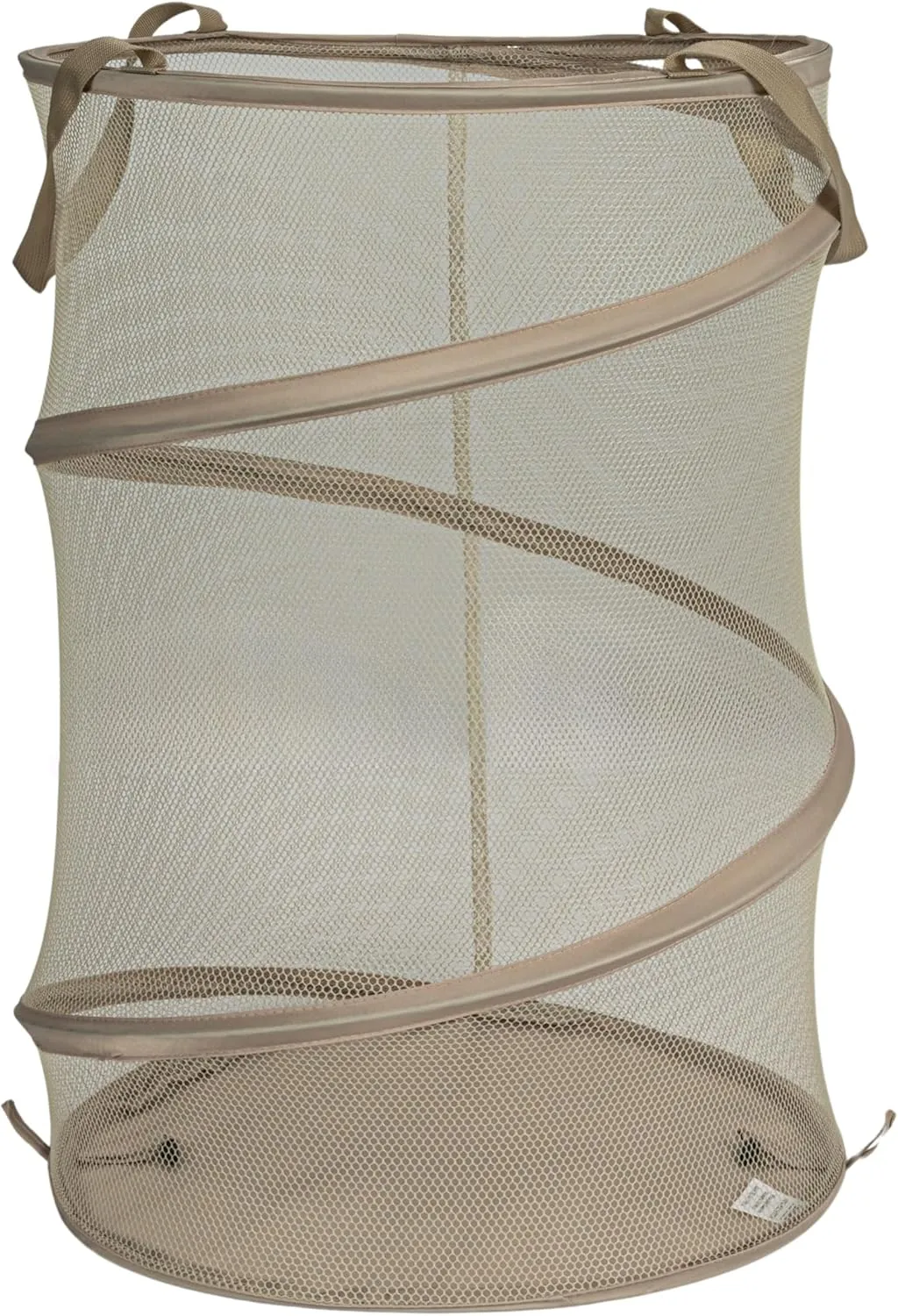 Household Essentials Pop-Up Mesh Laundry Hamper, Beige
