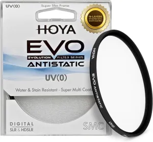 Hoya EVO Antistatic 95mm UV Filter — Camera Filters with 16-Layer SMC Coating, 5mm Thick, UV Optical Glass for Superior Resolution - Dust, Stain & Scratch-Resistant for Clear & Distortion-Free Images