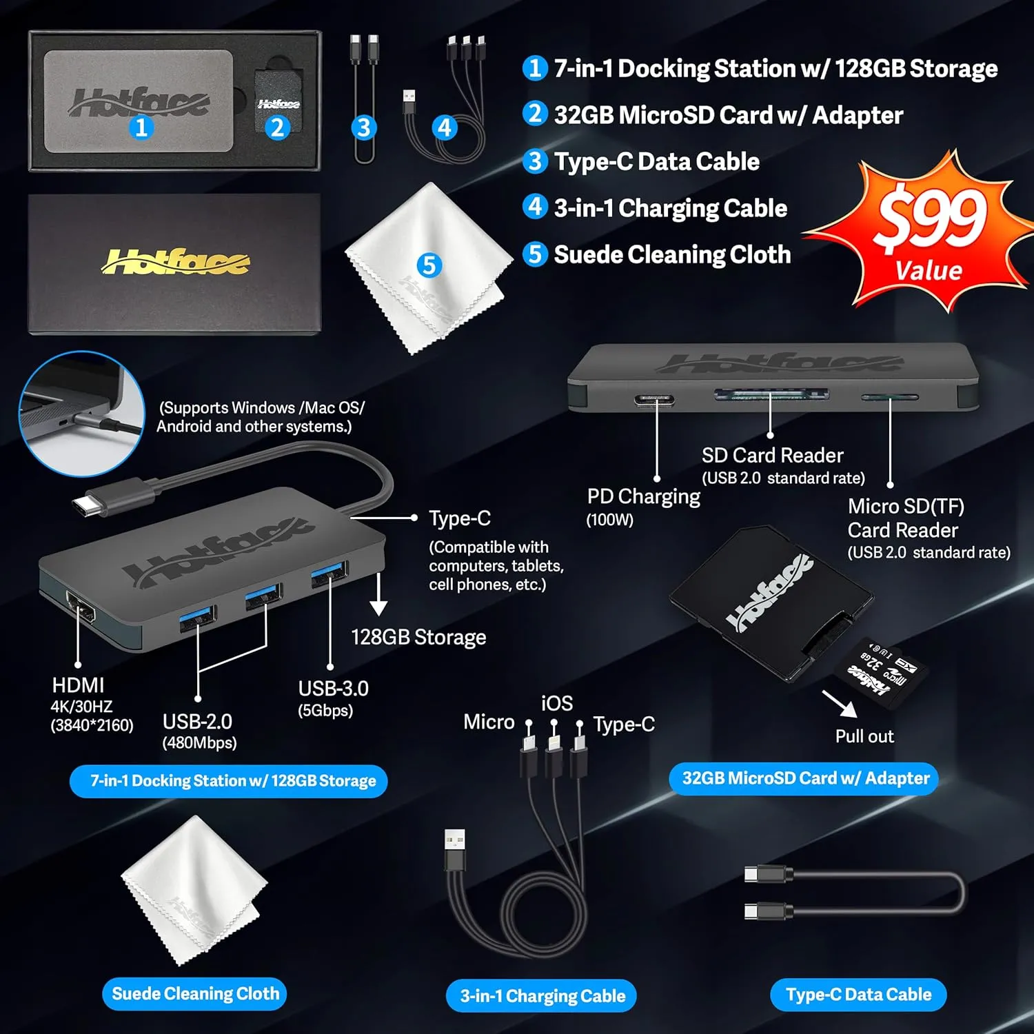 HP Flagship 14" Laptop with 1 Year Office 365 | 16GB RAM | 1.28TB Storage(128GB EMMC & 160GB Docking Station & 1TB Cloud Storage) | Intel 4-Core Processor | Webcam| Silver | Windows 11