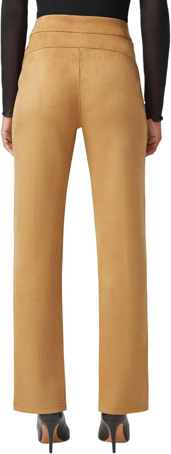HUE Women's High Rise Suede Straight Legging