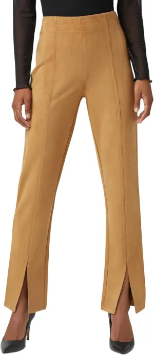 HUE Women's High Rise Suede Straight Legging