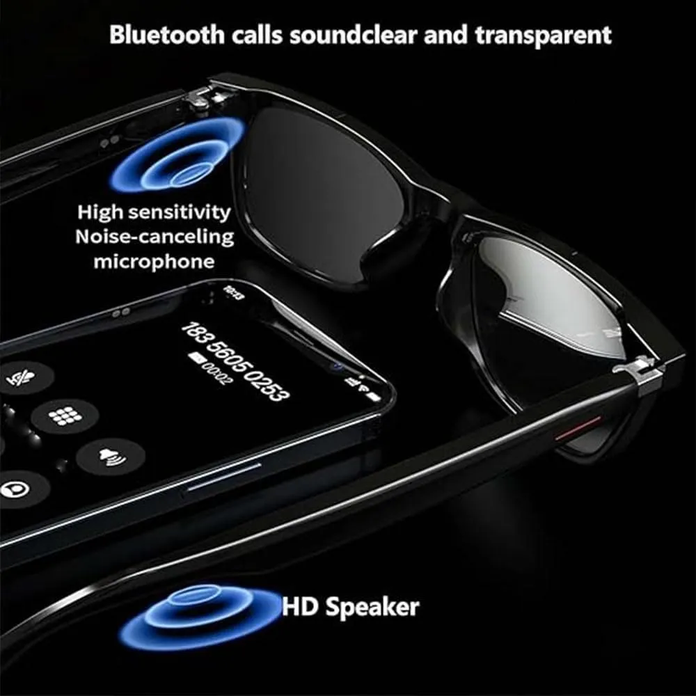 Hy-C8 AI Wireless Bluetooth Translation Glasses, AI Smart Glasses for Women, Supports Bluetooth 5.4, Simultaneous Interpretation in 114 Languages, Suitable for Women Traveling and Working (1, White)