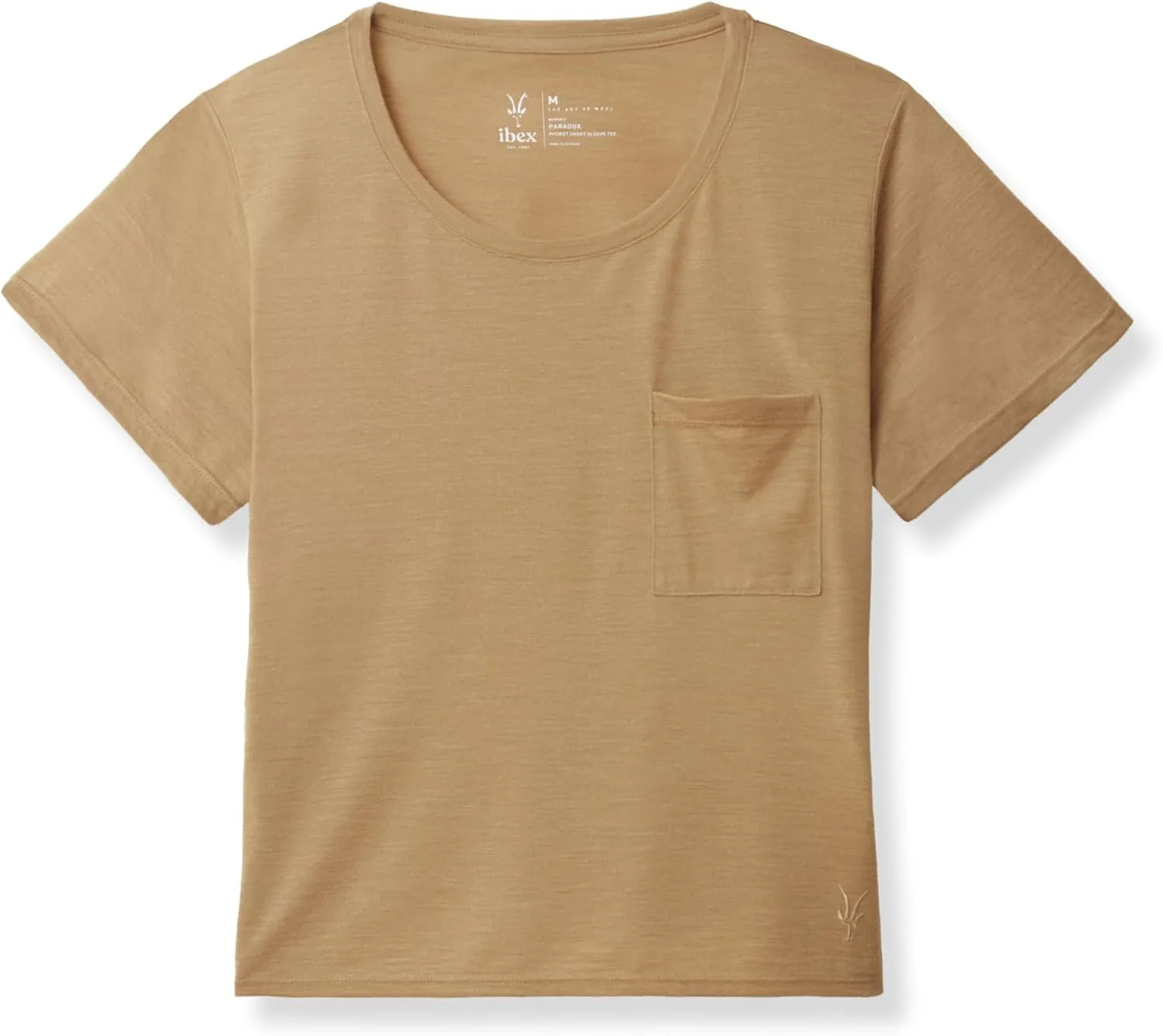 IBEX Merino Wool Paradox Pocket Short Sleeve Tee for Women | Lightweight & Breathable Solid Crew Neck Women's Top