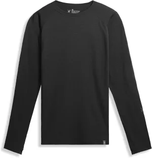 IBEX Woolies Pro Tech Crew for Men | Lightweight Merino Base Layer | Perfect for Cool and Cold Conditions | Black Large