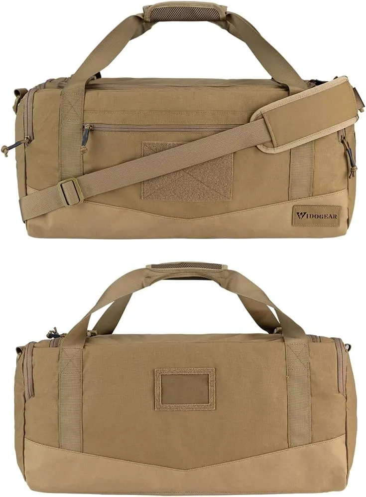 IDOGEAR Tactical Deployment Bag Military Duffle Bag 33L With Shoe Compartment Heavy-Duty Luggage Bag For Outdoor Hiking Traveling Camping(Coyote Brown)