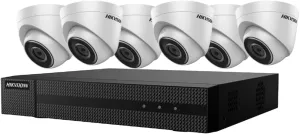 Ⲏikvision IP Kit, 8 Channel 4K 8MP NVR 2TB with 6 x 4K 8MP Outdoor Turret Dome Cameras 2.8mm Wide Angle IP67 H.265  Compatible with Hikvision Hik-Connect, Cable not Included