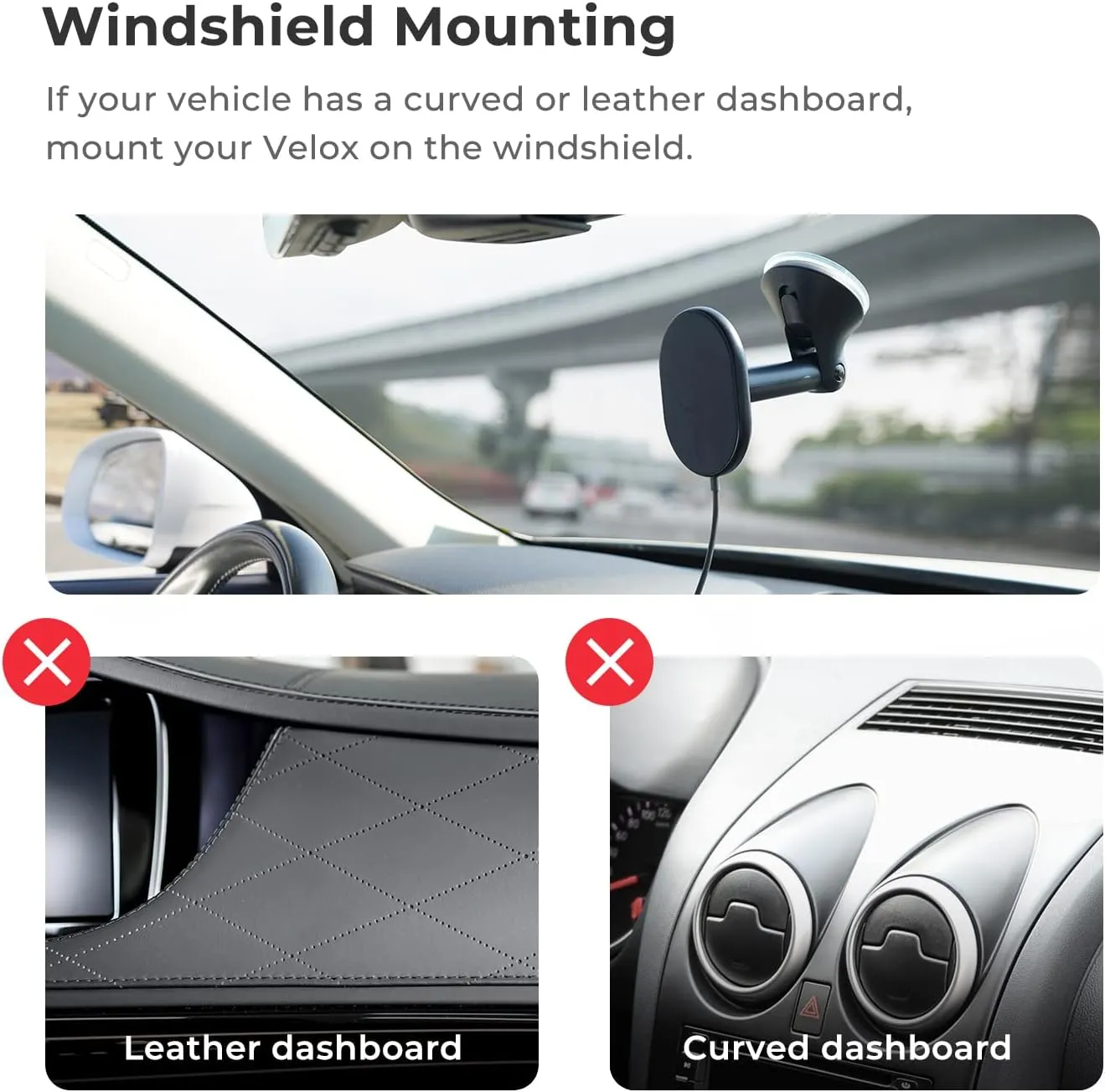 iOttie Velox Magnetic Wireless Car Mount for MagSafe iPhones - Charger Included. Compatible with iPhone 12 to 15 Series