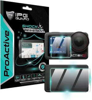 IPG ProActive Made for DJI Osmo Action 5 Pro Camera (2 Units Back   1 Unit Front) Display 9H Hardness Screen Protector Smooth Glass Touch Ultra Responsive High Clarity Anti Scratch Smudge & Shock Proof for OsmoAct5 Pro)